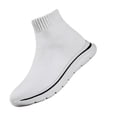 thumbnail image 3 of gzxflxpge Women High‑Top Sock Sneakers, Stretch Knit Slip‑On Walking Shoes, Lightweight Cushioned Casual Fashion Shoes for Daily Sports & Outdoor Activities White 10（CN-43）, 3 of 3