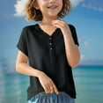 thumbnail image 5 of Loopsun Boys Girls Summer Tshirts, Boys and Girls Solid V Neck Short Sleeve Knit Tops Black 10-11 Years, 5 of 5