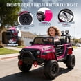 thumbnail image 3 of 24V Kids Ride On Car W/Parents Control,2*200w Power motors,Four Wheel Suspension,Adjustable speed,USB,MP3,Music,Bluetooth,Large display screen,Power Display,Safety Belt for Kids Aged 3+., 3 of 7