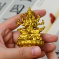 thumbnail image 5 of Handcrafted Marici Buddha Statue Golden Brass 2.56in Victory & Protection Perfect Gift for Home Altar Decor, 5 of 8