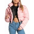 thumbnail image 3 of Veste Matelassée Courte pour Femmes, Manteau d'Extérieur Rose P, 3 of 7