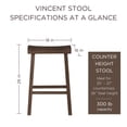 thumbnail image 5 of Maven Lane Vincent Wooden Rustic Aesthetic Kitchen Counter Stool, Set of 3, 5 of 6