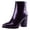 119#Purple, variant on Women's Pointed Toe Block Heel Dress Booties Patent Leather Chunky High Heel Ankle Boots
