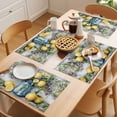 thumbnail image 5 of Placemat Set of 6 Yellow Lemon Purple Floral Placemats for Dining Table Wood Grain Washable Table Mats for Kitchen and Party Decor Indoor & Outdoor Use, 5 of 8