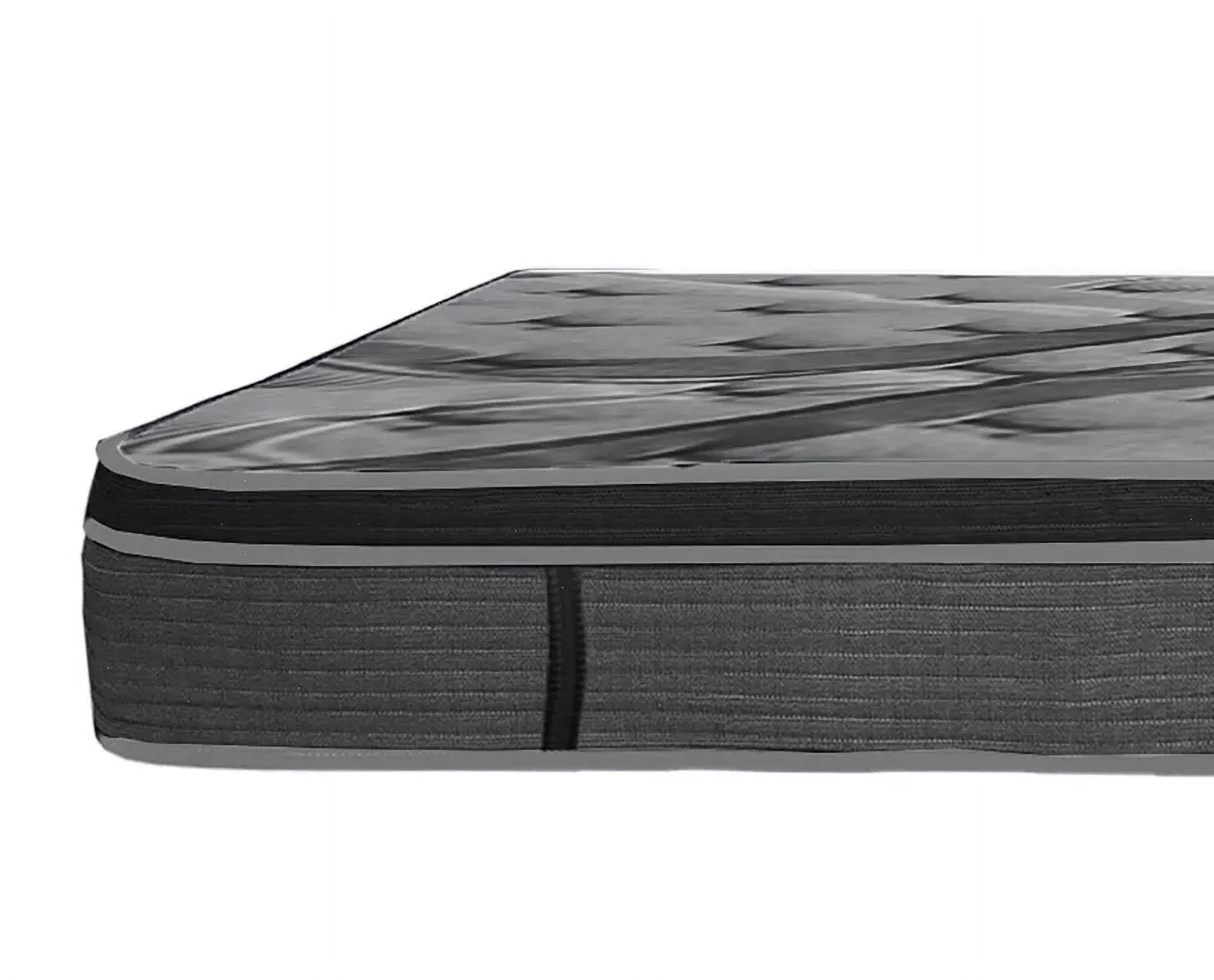 14 in. California King Size Hybrid Mattress in a Box, Euro Top Memory Foam and Pocket Spring Mattress, Gray