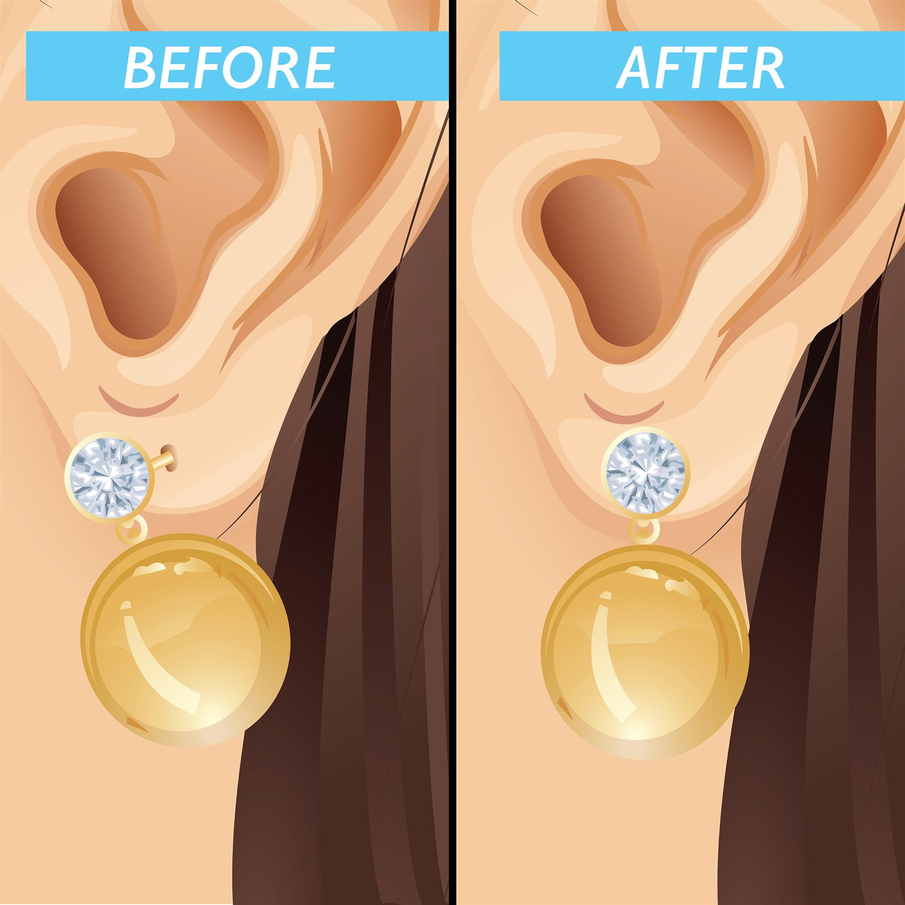 3 Pairs Earring Lifters,Hypoallergenic Earring Backs for Droopy Ears,Adjustable Crown Earring Backs for Heavy Earring, Women's, Size: One size, Brown