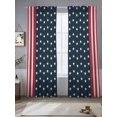 thumbnail image 2 of Independence Day Sheer Curtains 2 Panels Set U.S. Flag Themed White Five-Pointed Star Sheer Window Curtains Light Filtering Rod Pocket Voile Drapes for Bedroom Living Room 52"X96", 2 of 8