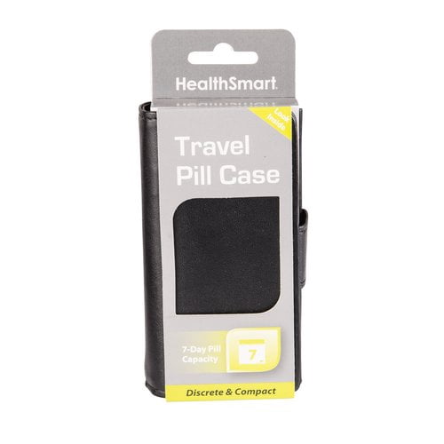 HealthSmart Fashion Travel Pill Case 7 Day Pill Organizer Box, Black