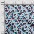 thumbnail image 2 of oneOone Rayon Light Blue Fabric Tropical Leaf Craft Projects Decor Fabric Printed By The Yard 56 Inch Wide, 2 of 5