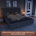 thumbnail image 4 of Queen Size Upholstered Platform Bed Frame with Button Tufted Headboard – 2 Storage Drawers – Sturdy Wooden Slats – Noise-Free – No Box Spring Needed –– Color: QUEEN - Gray, 4 of 8
