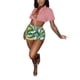 thumbnail image 2 of VISgogo - Conjunto de camisa y pantalones cortos para mujer, cárdigan de manga corta de color sólido a la moda y pantalones cortos estampados VISgogo moda, 2 of 5