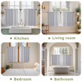 thumbnail image 6 of Light Grey Striped Tier Curtains, White Simple Neutral Modern Light Filtering Kitchen Curtains, 2Pcs Rod Pocket Half Window Treatments Panels for Sink Cafe Cabinet Basement 27.5x45 Inches, 6 of 9