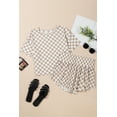 thumbnail image 3 of Women's Brown Checkerboard T-Shirt and High Waist Skorts 2-Piece Summer Outfit - [ZhiHiMeRi] | (US 12-14)L, 3 of 11