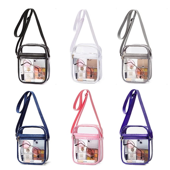 Apeya Clear Crossbody Bag Transparent PVC Purse With Front Pocket Adjustable Strap For Stadium Events Concerts Festivals Sports Games Travel And Daily Use