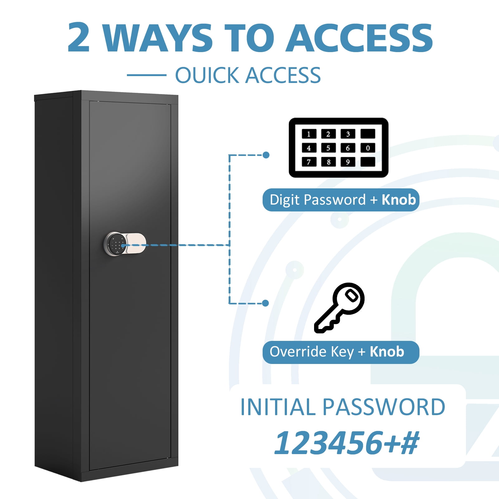 Clickoods 10-14 Gun Safe with Quick Access Digital Keypad - Secure Rifle and Shotgun Cabinet for Home Storage