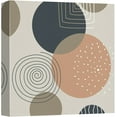 thumbnail image 3 of PixonSign Canvas Print Wall Art Gray & Pink Decorated Circles Geometric Shapes Illustrations Modern Art Alternative Relax/Calm Multicolor Warm for Living Room, Bedroom, Office - 24"x24", 3 of 5