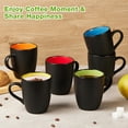 thumbnail image 2 of Set de 6 tazas de café Qipecedm, 355 ml, negro mate y colores vibrantes, 2 of 7
