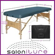 Saloniture Basic Portable Folding Massage Table - Blue
