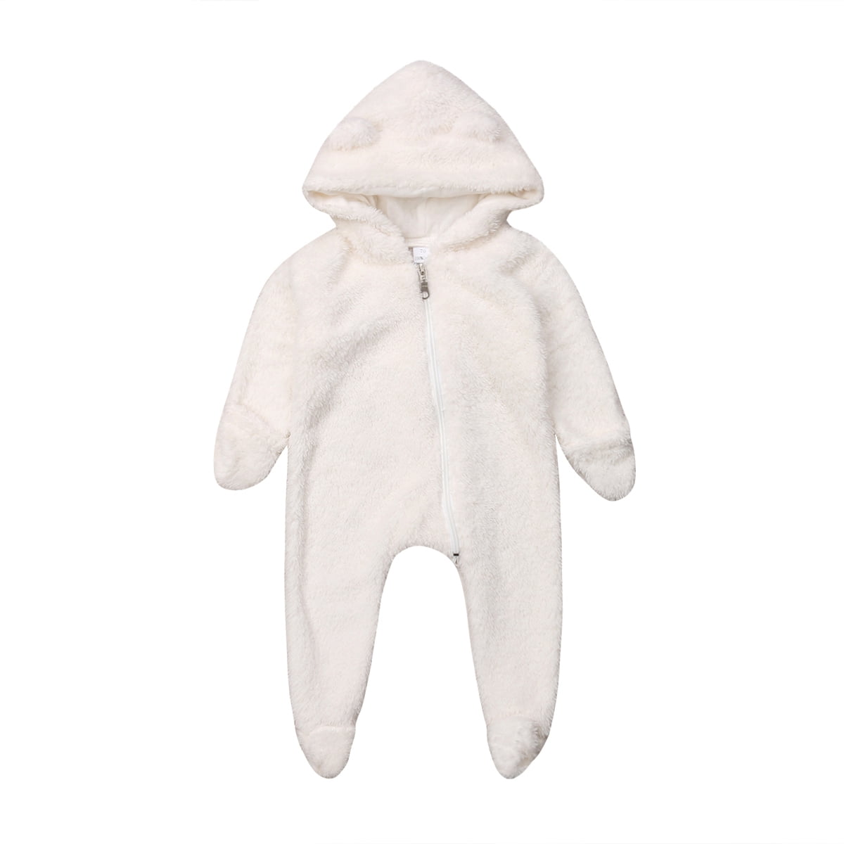 Newborn Infant Unisex Baby Thicken Fleece Coveralls Romper Hooded ...