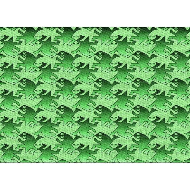 Ahgly Tapis Rectangulaire Lavable en Machine Vert Transitionnel, 2 Pieds x 4 Pieds