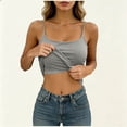 thumbnail image 2 of MDUKONU Tank Tops for Women Square Neck Spaghetti Strap Double Lined Y2K Going Out Camisole Top Size: One Size Grey, 2 of 7