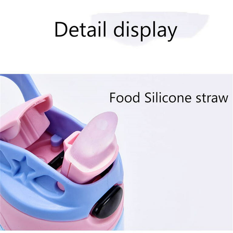 Kids Bear Shaped Sippy Cup Children Feeding Silicone Cup Drinking Straw Cup  