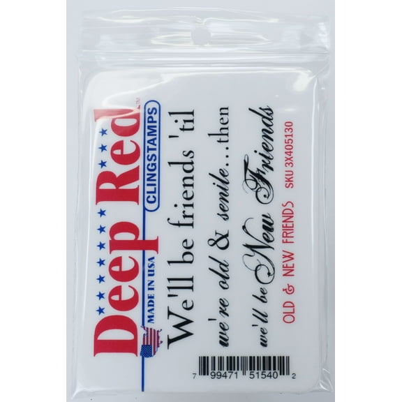 Deep Red Stamps Old and New Friends Rubber Cling Stamp 3.1 x 1.3 inches.