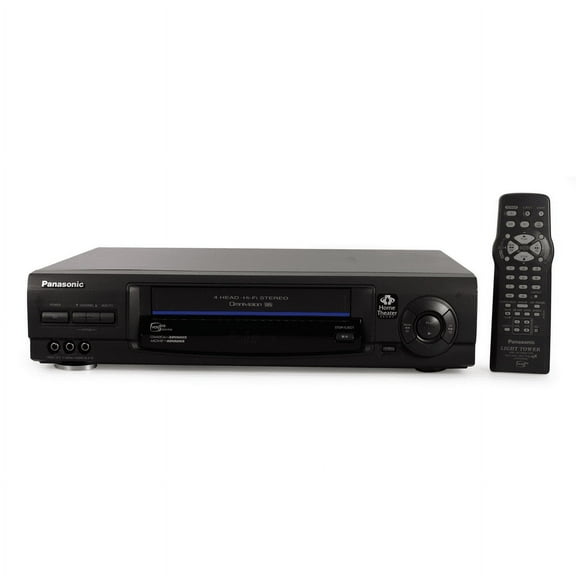 Panasonic PV-V4620 4-Head Hi-Fi VCR w/ Original Remote, A/V Cables, Manual, & HDMI Converter (Good)