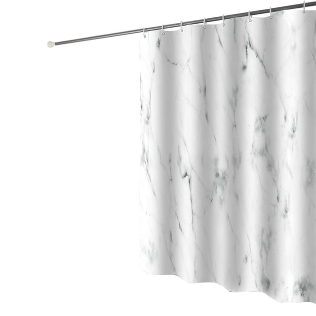 Cortina de ducha de baño de mármol,Cortina de ducha de tela gris y blanca con ganchos,Impresión 3D única,Accesorios decorativos de baño