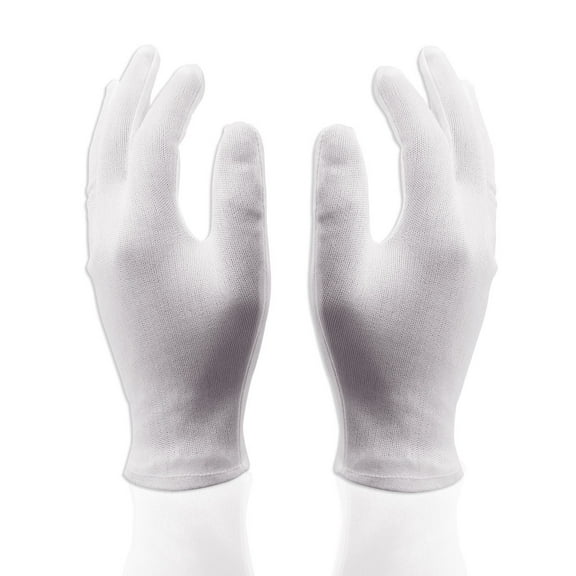 HEALEEP 8Pairs Set White Nylon Gloves for Fingerprint Protection and Easy to Clean in One Size Fits Most