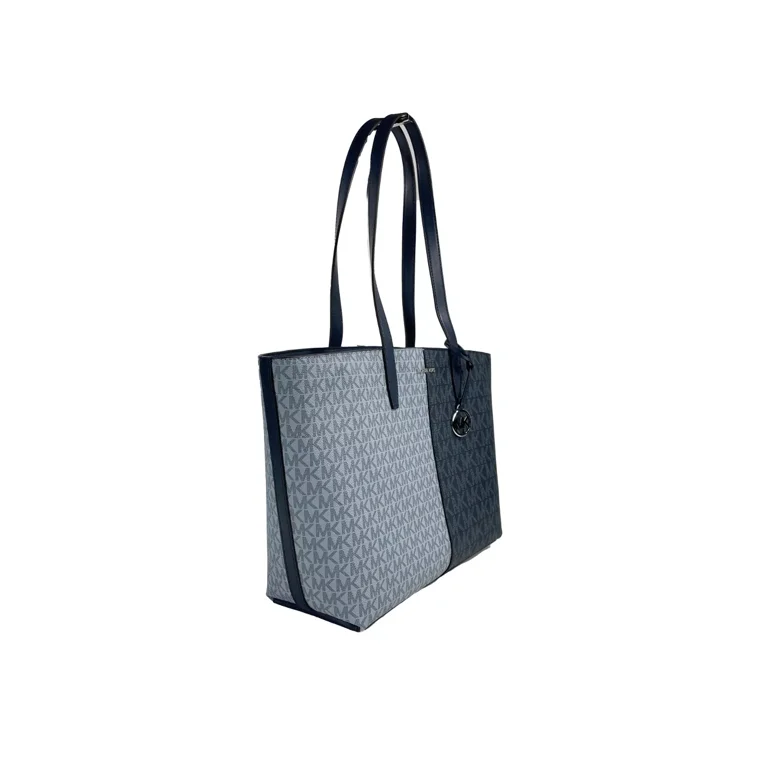 Michael Kors Medium Top Zip Tote Bag (Navy Blue Multi