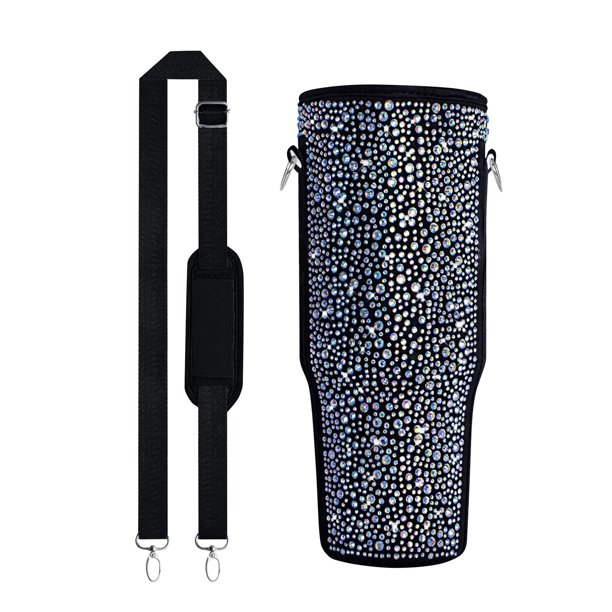 Promotion!Maojin Cubierta de taza de diamante caliente con incrustaciones de diamante de 40oz, adecuada para cubierta de taza con mango de botella de agua, con correa ajustable para accesorios