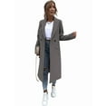 thumbnail image 6 of Women'S Winter Wool Coat Casual Lapel Single-Breasted Peacoat Gray XXL, 6 of 9