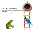 thumbnail image 4 of Hanging Coconut Bird House Coconut Hideaway with Ladder Bird and Small Animal Toy House Coconut Shell Bird Hut, 4 of 5