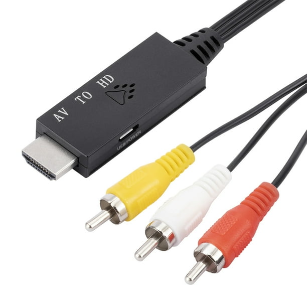 Cable Adaptador Cable adaptador HDMI compatible a RCA AV Cable convertidor de 1 m para camara DVD TV LCD WDOplteas Para estrenar