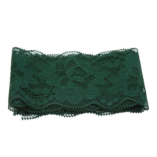 Cinta de encaje de 10 yardas de largo y 2,6 pulgadas de ancho, suave, agradable para la piel, duradera, fácil de cortar, amplia aplicación, estilo elegante, costura de encaje, verde negruzco.