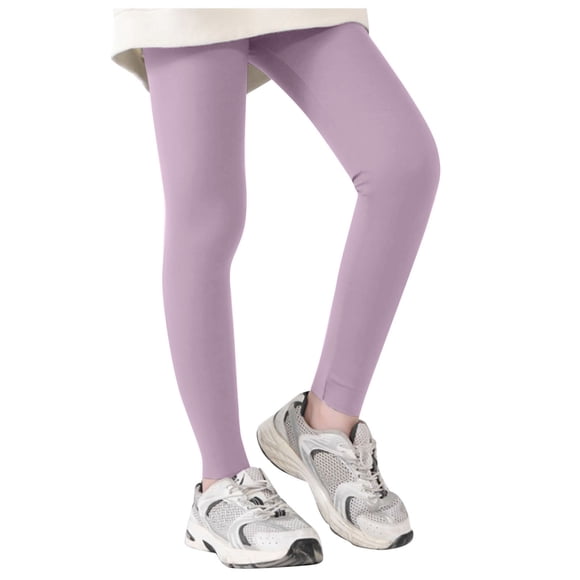 YOUSNH Girls Athletic Leggings Kids Dance Running Yoga Pants Workout Dance Tights Girls Pants Purple 10-12 Years