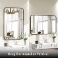 thumbnail image 3 of BEAUTYPEAK 24"x36" Wall Mirror Rounded Corners Hanging Vanity Mirror Black, 3 of 8
