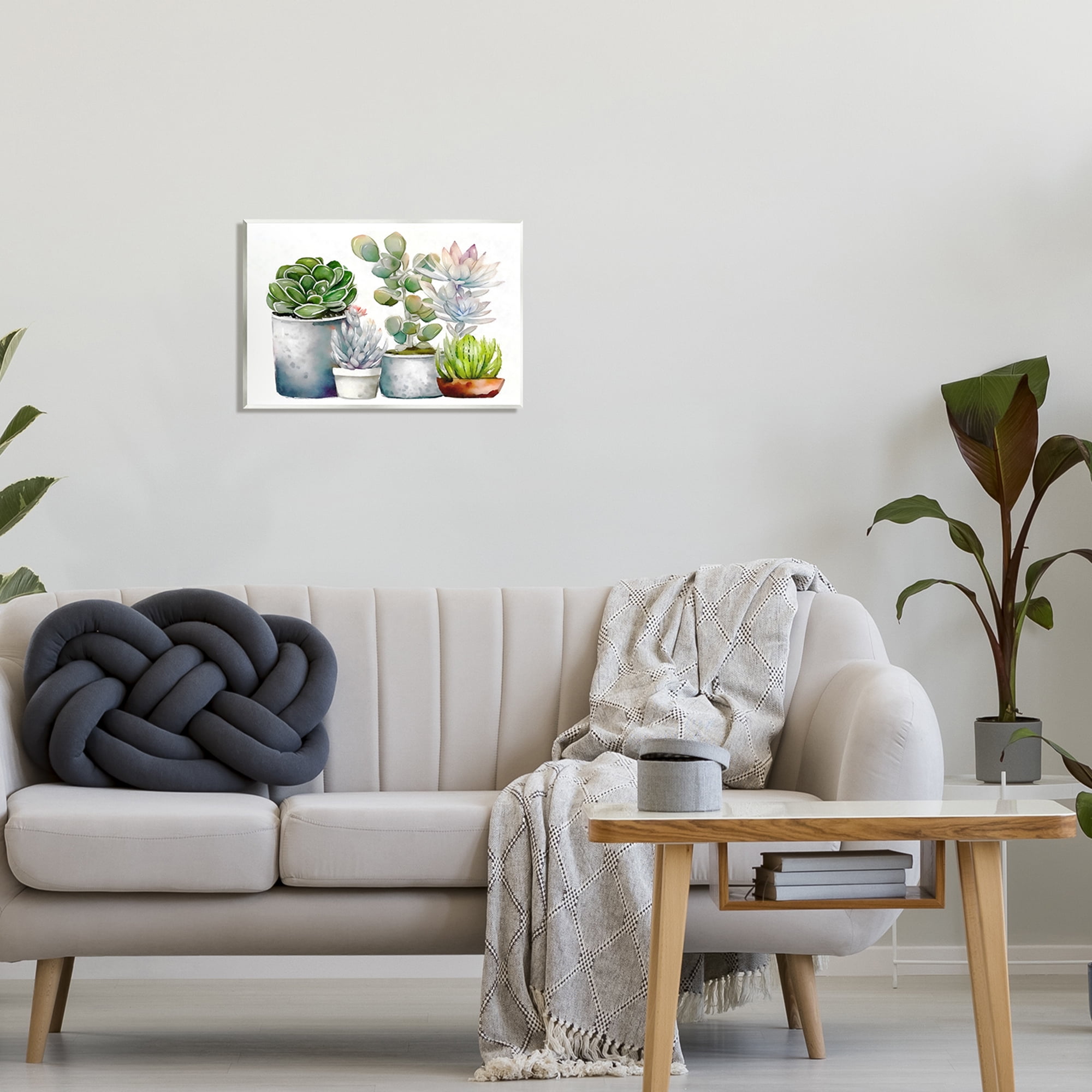 Stupell Industries Mixed Botanicals Floral Succulents Botanical & Floral Painting Unframed Art Print Wall Art