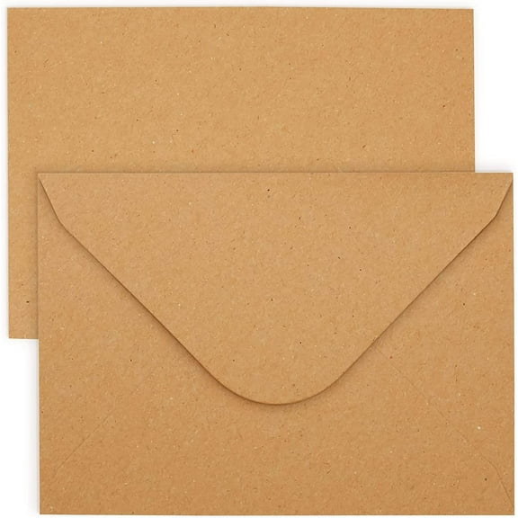 Kraft Paper Invitation Envelopes 4x6 for Special Occasions, Such As Wedding, Baby Shower, Thank You Cards, Special Occasions - A6 V Flap Brown Envelopes (50 Pack)