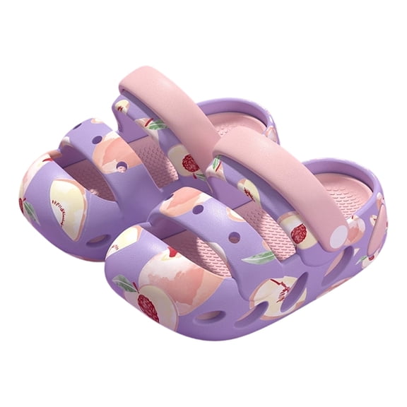Girls Sandals Lightweight Breathable Thick Sole Kids Clogs Outdoor Beach Pool Summer Shoes Purple Size 2-3 Years