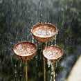 thumbnail image 5 of 3 Pack Copper Garden Stake Bird Bath Bowl Set, Rustic Metal Hummingbird Water Feeder Stakes, Decorative Vintage Birdbath For Outdoor Patio Lawn Yard Ornament, 5 of 6