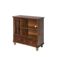 thumbnail image 3 of Convenience Concepts Tahoe Highboy 2 Drawer TV Stand with Storage Cabinet and Shelves, Dark Walnut, 3 of 4