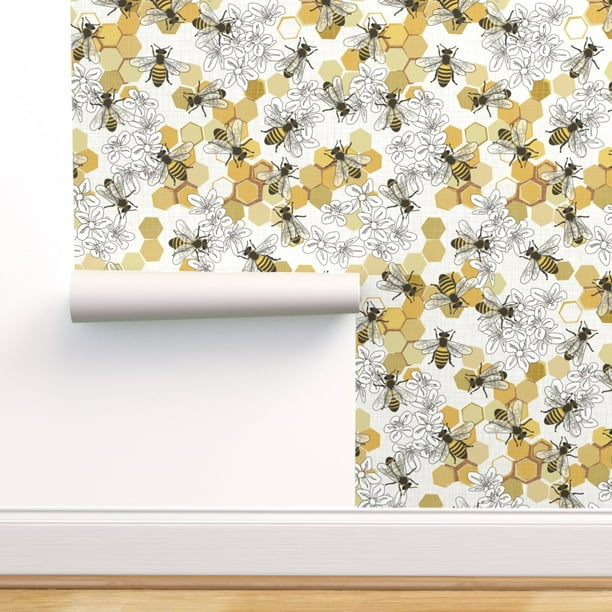 Peel & Stick Wallpaper 9ft x 2ft - Honey Bees Endangered Species
