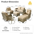 thumbnail image 2 of Vcatnet 8 Pieces Outdoor Conversation Set Sectional Sofa All Weather Wicker Patio Furniture Set with Swivel Rocking Chairs for Porch,Backyard,Beige, 2 of 8