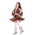 thumbnail image 4 of Aiihoo Kids Girls Tassel Jazz Dance Outfits Fringe Sequin Tops Skirt with Built-in Shorts And Oversleeves Western Cowgirl Wear Brown 14, 4 of 7