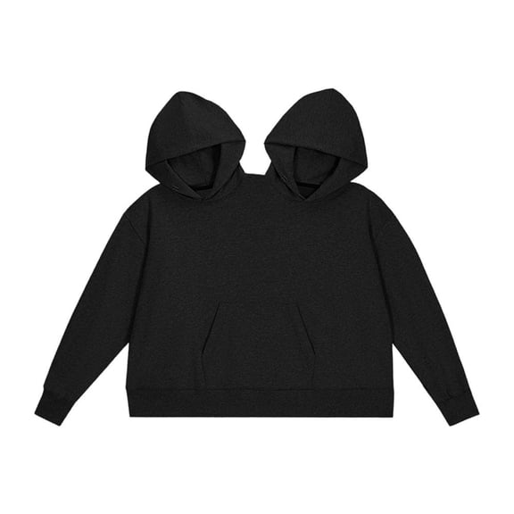 Oversized Couple Hoodie Double Neck Pullover Sweatshirt for Couples