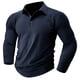 thumbnail image 1 of pstuiky Camisas para hombre de manga larga, Blusa con botones y solapa de color liso para hombre camisetas de hombre m, 1 of 6