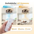 thumbnail image 2 of edx 19" Farmhouse Flush Mount Ceiling Fan with Light & Remote, Reversible Blades, Bladeless Safety Cage, 6 Speeds, 8H Timer, Rustic Low Profile Ceiling Fan for Bedroom Kitchen Living Room, Black, 2 of 10