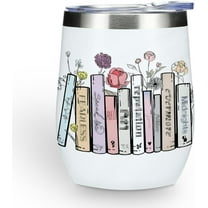 Inspired Tumbler Book Decor Book Lovers Gifts Bookish Coffee Music Lover Gift for Women Mom Girls Sister Friendship Birthday Christmas 12 oz Wine Tumbler Stainless Steel Coffee Thermos with Lid